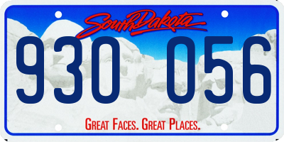 SD license plate 93OO56