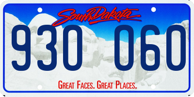 SD license plate 93OO60