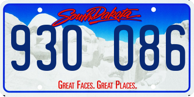 SD license plate 93OO86