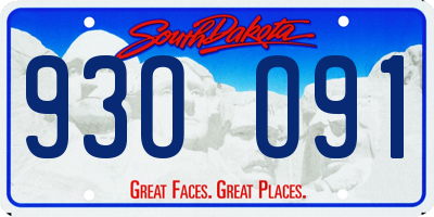 SD license plate 93OO91