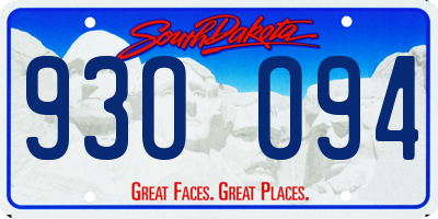 SD license plate 93OO94