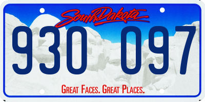 SD license plate 93OO97