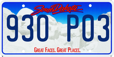 SD license plate 93OP03