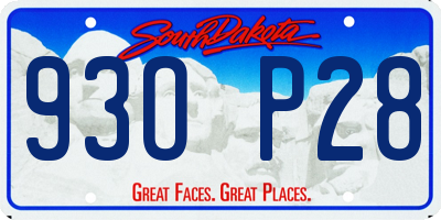 SD license plate 93OP28
