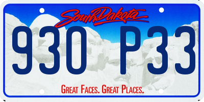 SD license plate 93OP33