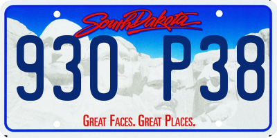 SD license plate 93OP38