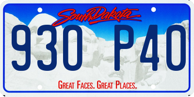 SD license plate 93OP40