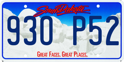 SD license plate 93OP52