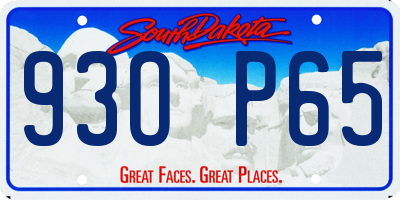 SD license plate 93OP65