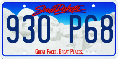 SD license plate 93OP68