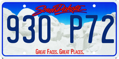 SD license plate 93OP72