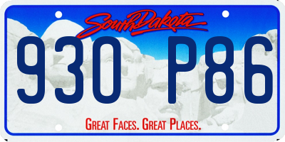 SD license plate 93OP86