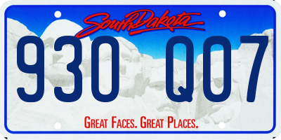 SD license plate 93OQ07