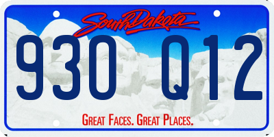 SD license plate 93OQ12