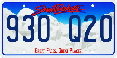 SD license plate 93OQ20