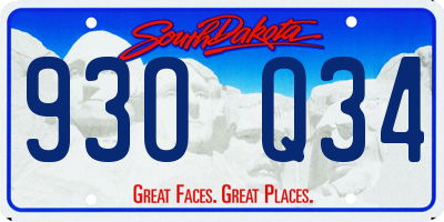 SD license plate 93OQ34