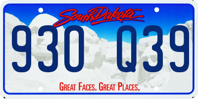 SD license plate 93OQ39