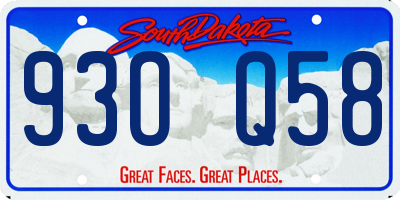 SD license plate 93OQ58