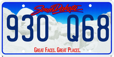 SD license plate 93OQ68