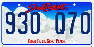 SD license plate 93OQ70
