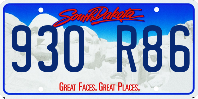 SD license plate 93OR86