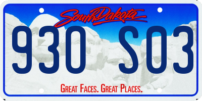 SD license plate 93OS03