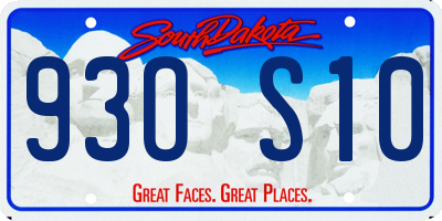 SD license plate 93OS10