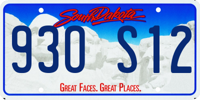SD license plate 93OS12