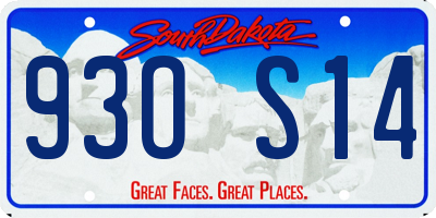 SD license plate 93OS14