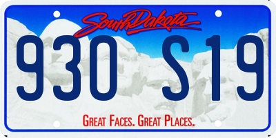 SD license plate 93OS19