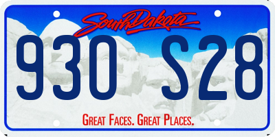 SD license plate 93OS28