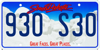 SD license plate 93OS30
