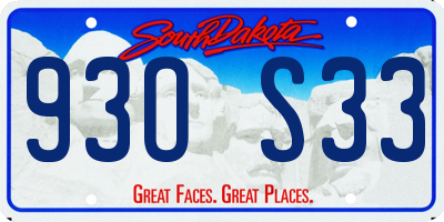 SD license plate 93OS33