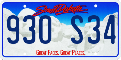 SD license plate 93OS34