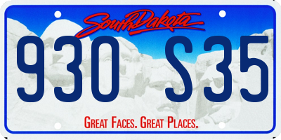 SD license plate 93OS35