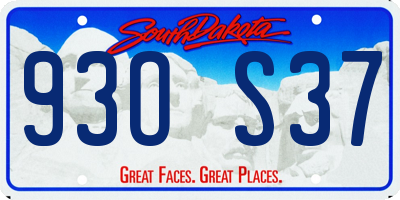 SD license plate 93OS37
