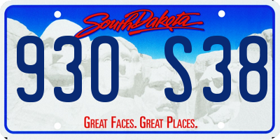 SD license plate 93OS38