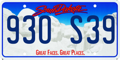 SD license plate 93OS39