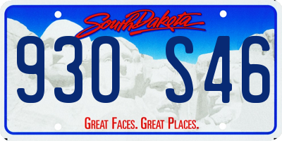 SD license plate 93OS46