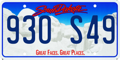 SD license plate 93OS49