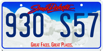 SD license plate 93OS57