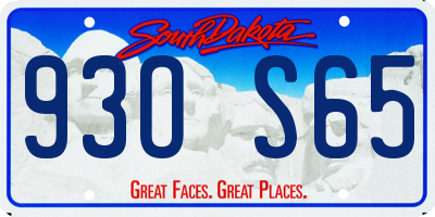 SD license plate 93OS65