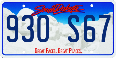 SD license plate 93OS67