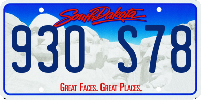 SD license plate 93OS78