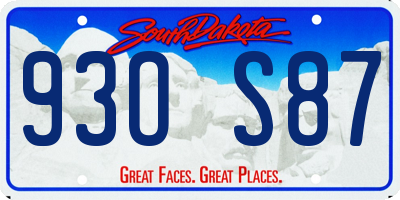 SD license plate 93OS87