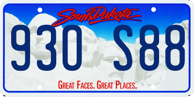 SD license plate 93OS88