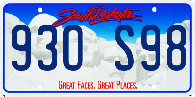 SD license plate 93OS98