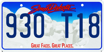SD license plate 93OT18