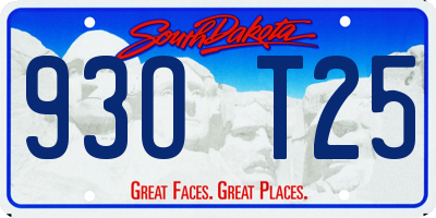 SD license plate 93OT25