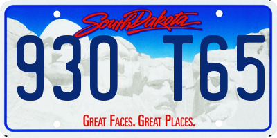SD license plate 93OT65